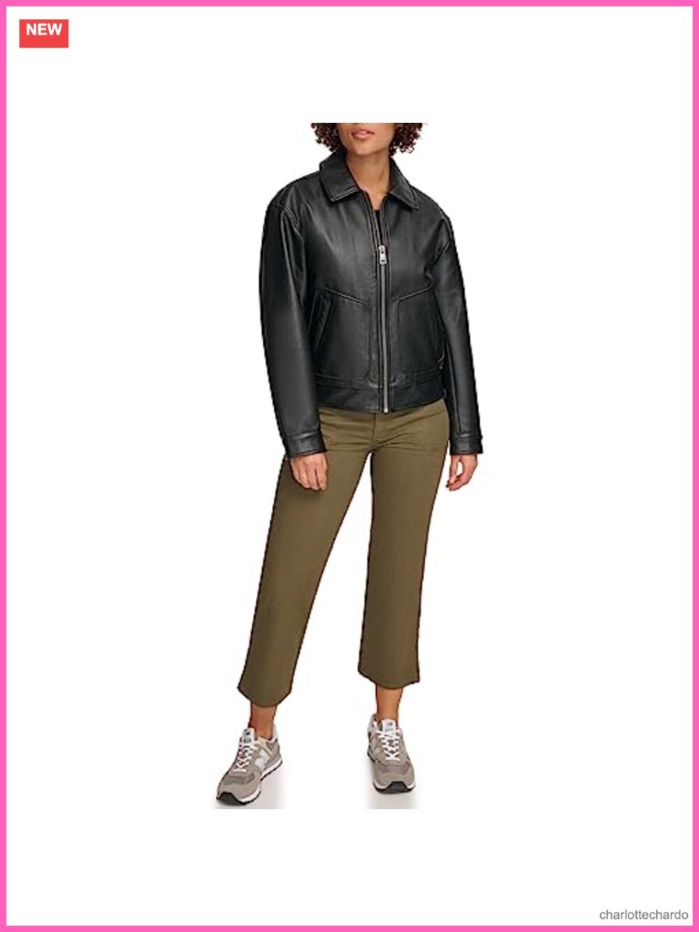 Faux Leather Lightweight Dad Bomber Jacket Relaxed Fit Zip Moto Aviator